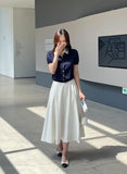 Even Banding Flare Long Skirt
