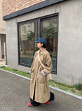 Uzino Pocket Button Stripe Long Coat