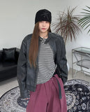 Ennis Leather Patch Waffle Beanie