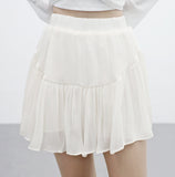 (1+1) Shanin unbalanced cardigan + frill skirt set