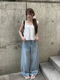[Scrunchie set] Forming Button Flare Sleeveless Blouse