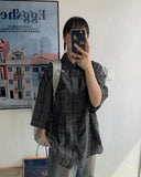 [unisex] Ototo Over Check Short Sleeve Shirt