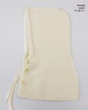 Tenu Two Button Hooded Knit Ribbon Strap Balaclava