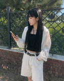Wish Hood String Summer Cardigan Shirt
