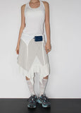 SLANT LAYERED MIDI SKIRT