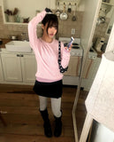 Roez mohair loose fit ribbed knit
