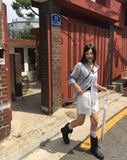 Tenon see-through check overfit long-sleeved shirt