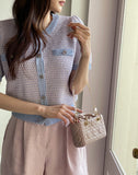 Mailoro Color Matching Tweed Knit Cardigan