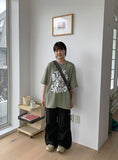 [unisex] Nelty printed knit short sleeve tee