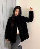 [Quilted lining] Nemin midi high neck fur jacket