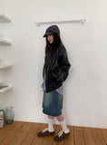Sapney Incision Denim Midi Skirt