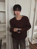 Caron shoulder button knit