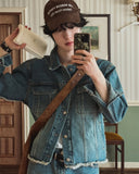 Crying western crop denim jacket