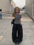 Harry Pintuck Banding Diagonal Cargo Pants