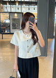 Meble Round Short Sleeve Tweed Jacket