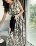 Hazel Pattern Sleeveless String One Piece