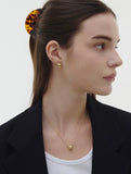 Ice Block Silver One-Touch Earrings M