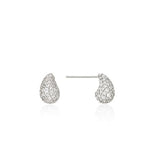 Champagne Full Moon (W) Petite Bowl Full Pave Earrings