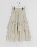 Harimi Shirring Tiered Banding Long Skirt