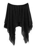 Roach chiffon unbalanced flare skirt
