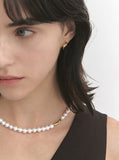 H edition Silver(Y) White Pearl Bead Necklace 8mm