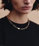[Premium Plating] H Edition AB Round Tag Chain Necklace