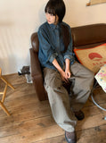Rutu Pintuck Cotton Wide Pants