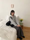 Danimo Stripe Banding Wide Long Pants