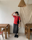 Shotani Color Basic Crop Short Sleeve Tee