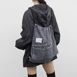 LINE denim string backpack