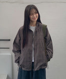 [Unisex] Kudalon Check Over Hood Windbreaker