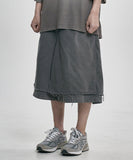 Washed Layered Skirt Shorts