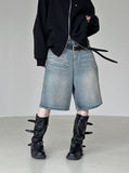 Quartet washed Bermuda denim