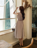Tenza Stripe Sleeveless Shirt One Piece (Belt Set)