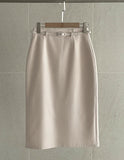 Camel Brushed H-Line Belt Skirt