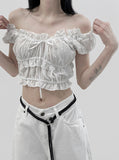 Lec frill cropped blouse