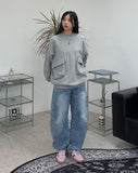 Poise over big pocket sweatshirt