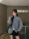 From Two Way Washing Vintage Knit Zip-up