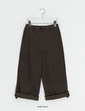 Obnin Capri Ankle Length Button Roll-up Pants