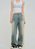 [U-DENIM] Summer Brush Wide Straight Denim
