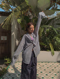 Gauze Stripe Cotton Over Shirt