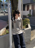 Deer Stripe Collar Overfit T-shirt