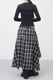 Marina Check Layered Skirt Pants