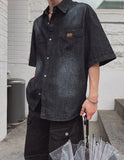 Frue Vintage Washing Denim Half Shirt