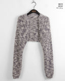 Raquel two-tone rainbow color matching bokashi angora knit bolero cardigan