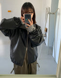 [unisex] Ecued leather over jumper