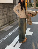 Lutz Vintage Washing Denim Wide Pants