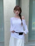 Dig Boat Neck Strap Off Mesh Knit