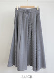 Rebel Check Banding Flare Long Skirt