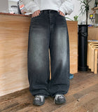 Socket Washing Wide Denim Pants